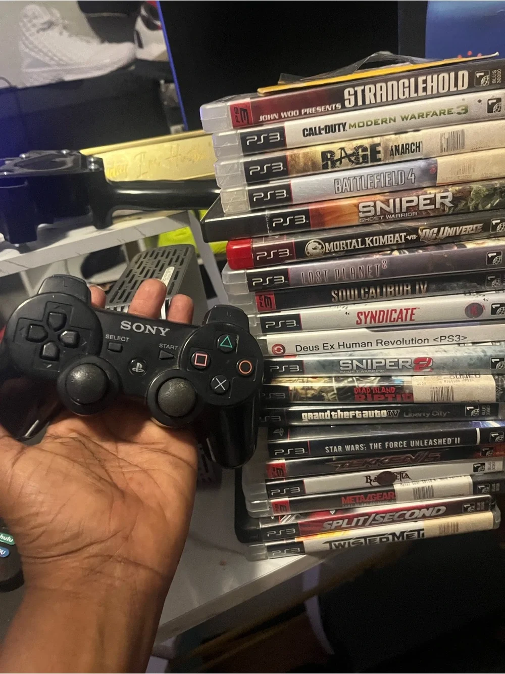 Sony Black DualShock 3 Wireless PS3 Controller/20 PS3 Games